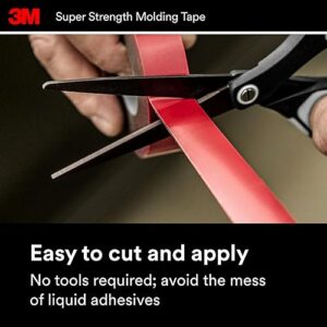 3M Super-Strength Molding Tape, 1/2 in x 15 ft, High Strength Double-Sided Adhesive, Permanently Attaches Side Moldings, Trim and Emblems to Interior and Exterior of Vehicles (03614)