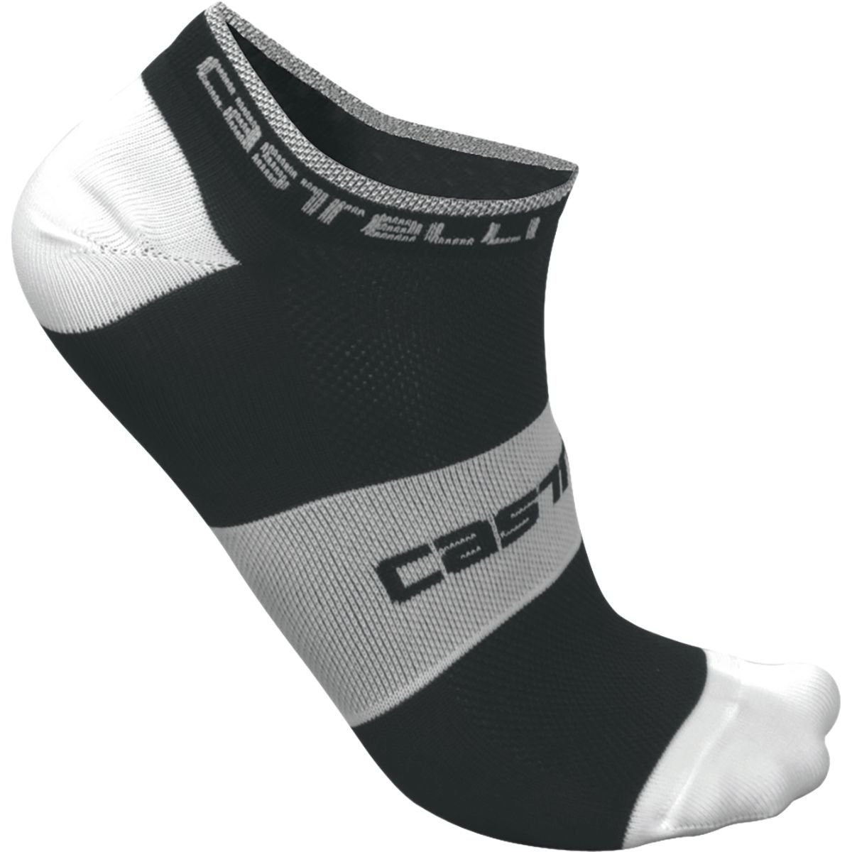 Castelli Lowboy Sock Black/White, XXL - Men's