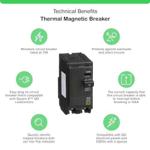 Square D - QO270CP Circuit Breaker, Black