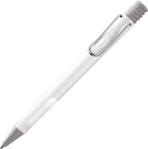 lamy safari white - ballpoint pen with ergonomic grip & line width m - for pleasant long writing - made of robust asa plastic – including large capacity refill m 16 in blue