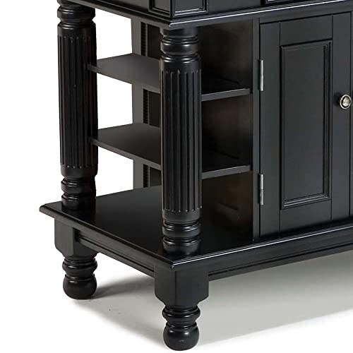 Homestyles Americana Black Kitchen Island with Open Shelving by Home Styles