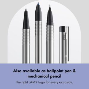 Lamy logo 3-colours - multicoloured ballpoint pen (black, blue, red) with a sight dial mechanism in an elegant stainless steel case - incl ballpoint refills M 21 in black, blue & red