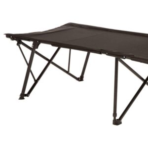 Kamp-Rite Standard Kwik Cot Quick Setup 1 Person Sleeping Bed with Side Storage Pockets, Storage Hammock and 600D Carry Bag, Black