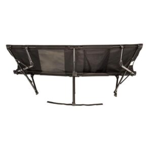 Kamp-Rite Standard Kwik Cot Quick Setup 1 Person Sleeping Bed with Side Storage Pockets, Storage Hammock and 600D Carry Bag, Black