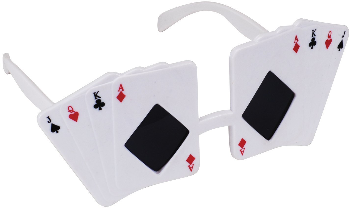 Loftus International Star Power Poker Themed Jack Queen King Ace Sunglasses, White, One Size