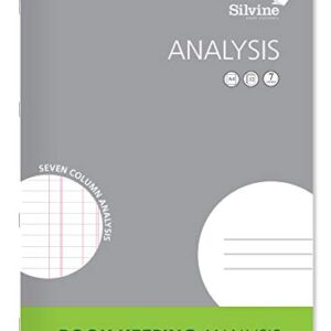 Silvine A4 Book Keeping Analysis, 32 Pages Printed 'Analysis' 7 Columns - Ref SJA4A