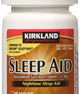 KIRKLAND SIGNATURE Sleep Aid Doxylamine Succinate 25 Mg X Tabs (53201812) No Flavor 96 Count, Packaging May Vary