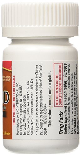 KIRKLAND SIGNATURE Sleep Aid Doxylamine Succinate 25 Mg X Tabs (53201812) No Flavor 96 Count, Packaging May Vary