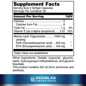 Douglas Laboratories Opti-DHA Enteric-Coated | Essential Omega-3 Fatty Acids for Cardiovascular Health | 60 Capsules