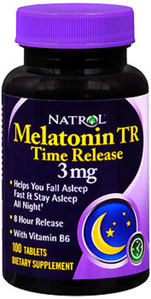 Natrol Melatonin 3 mg Sleep Time Release Dietary Supplement Tablets 100 ea (Pack of 2)