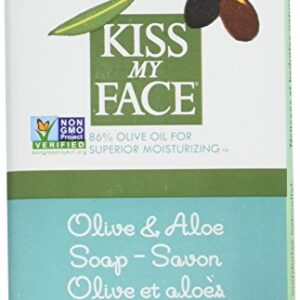 Kiss My Face Soap Bar Olive & Aloe with sea Salt 8 Ounce (235ml) (6 Pack)