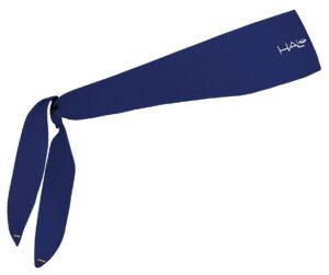 halo headband halo i- custom fit- tie sweatband for men and women, no slip with moisture wicking dryline fabric, navy,one size