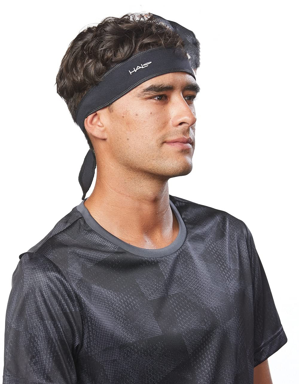 Halo Headband Halo I- Custom Fit- Tie Sweatband for Men and Women, No Slip With Moisture Wicking Dryline Fabric, Navy,One Size