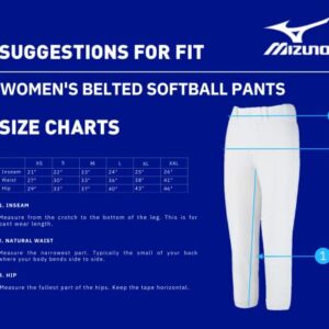 Mizuno Women's Select Belted Softball Pant, Royal , Medium (5252)