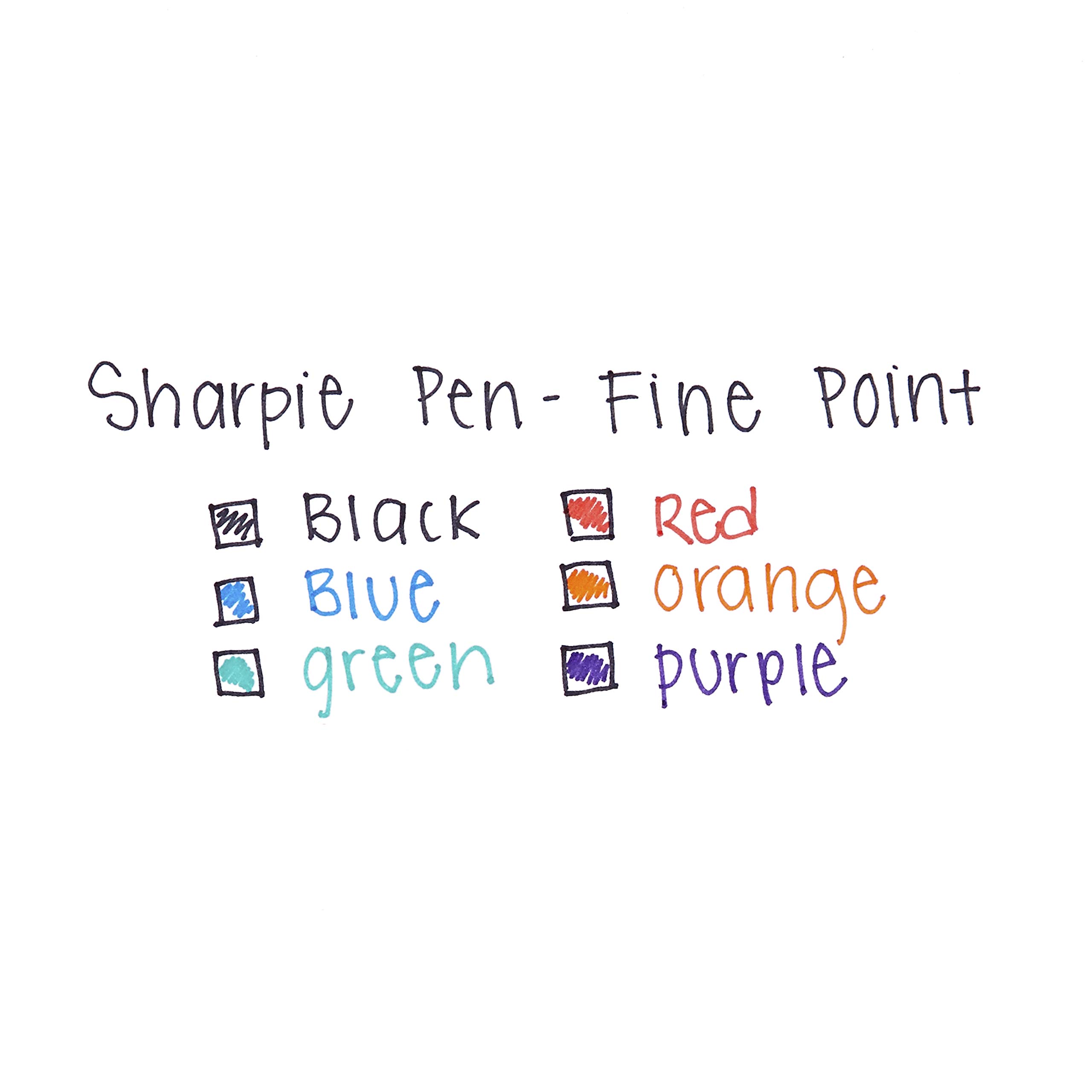 SHARPIE 1976527 Pen, Fine Point, Assorted Colors, 6-Count