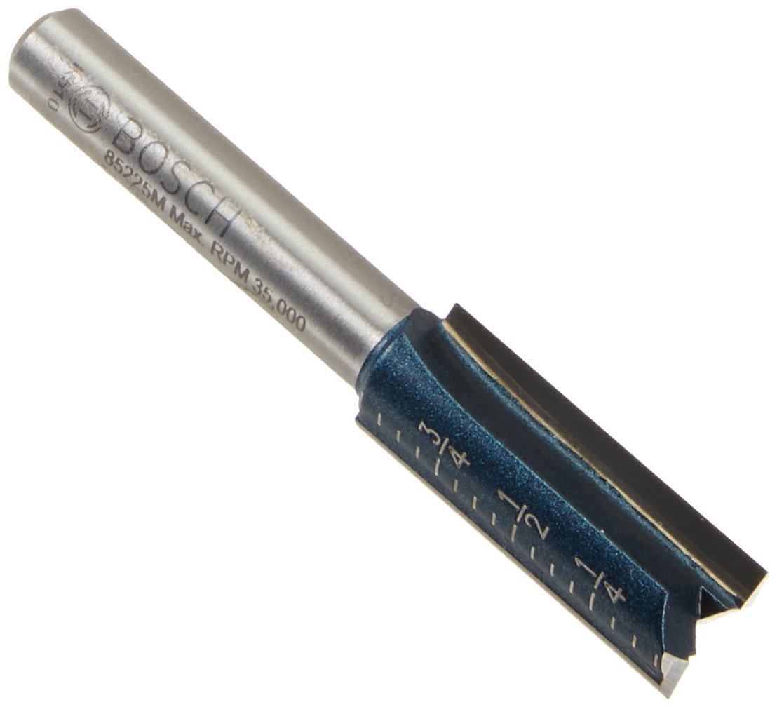 BOSCH 85225MC 3/8 In. x 1 In. Carbide-Tipped Double-Flute Straight Router Bit