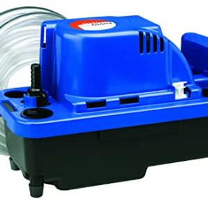 Little Giant VCMX-20ULST 115 Volt, 1/30 HP, 84 GPH Automatic Condensate Removal Pump, 6-Ft. Power Cord, Safety Switch, 20-ft. 3/8-inch Tubing, Blue, 554550