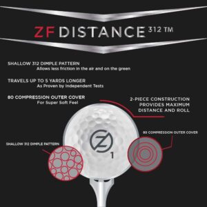 Zero Friction Distance 312 Golf Ball 12/PK