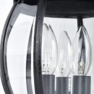 NUVO 60/899 Central Park Outdoor 3-Light Post Lantern, 60 Watts/120 Volts (Black), 21 x 7.4 Inches