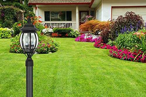 NUVO 60/899 Central Park Outdoor 3-Light Post Lantern, 60 Watts/120 Volts (Black), 21 x 7.4 Inches