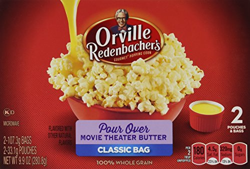 Orville Redenbacher's Gourmet Microwave Popcorn, Pour-Over, Movie Theater Butter, 2-Count (Pack of 6)