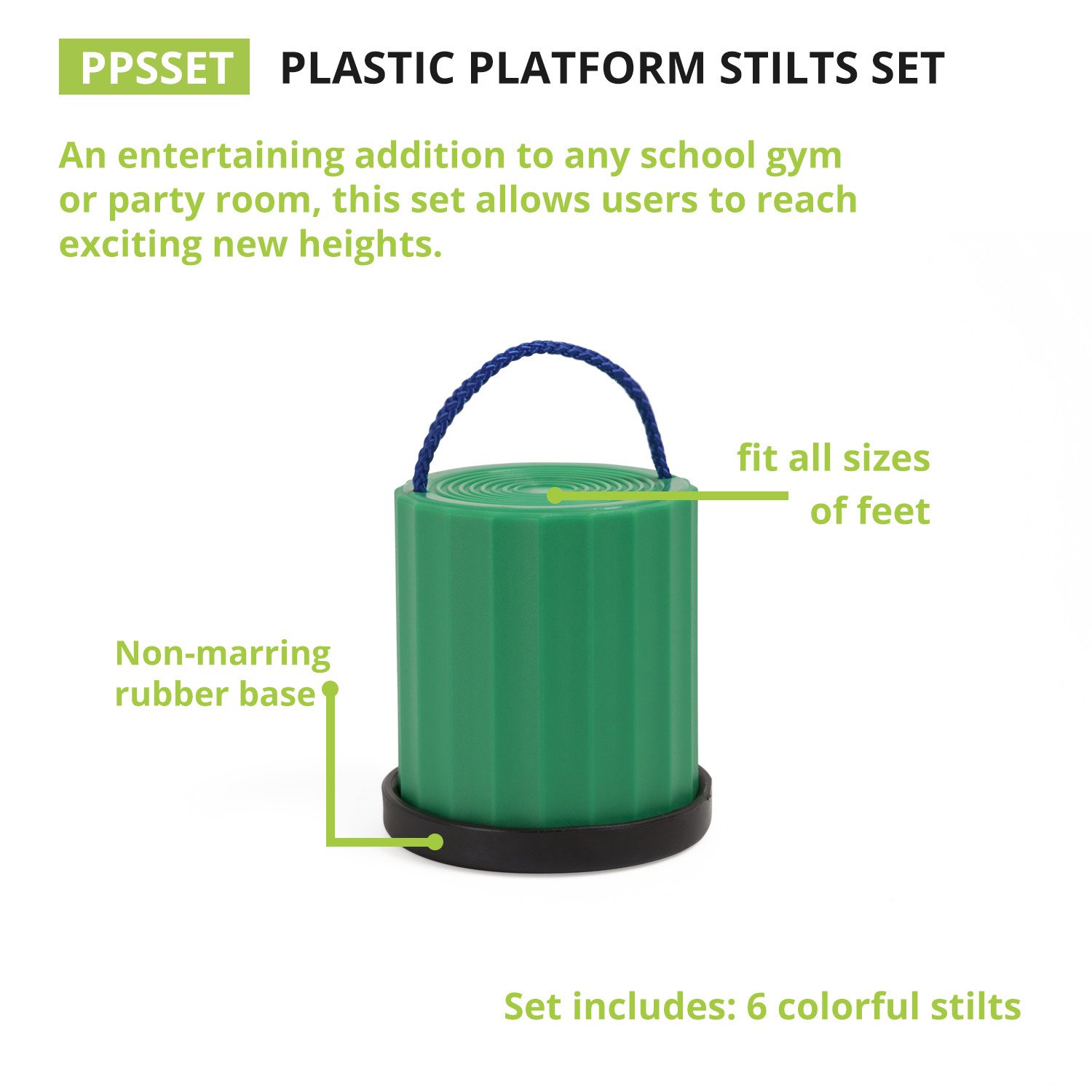 Champion Sports Platform Kid Stilts: Classic Kids Party, Birthday, and Picnic Game Set (PPSSET)