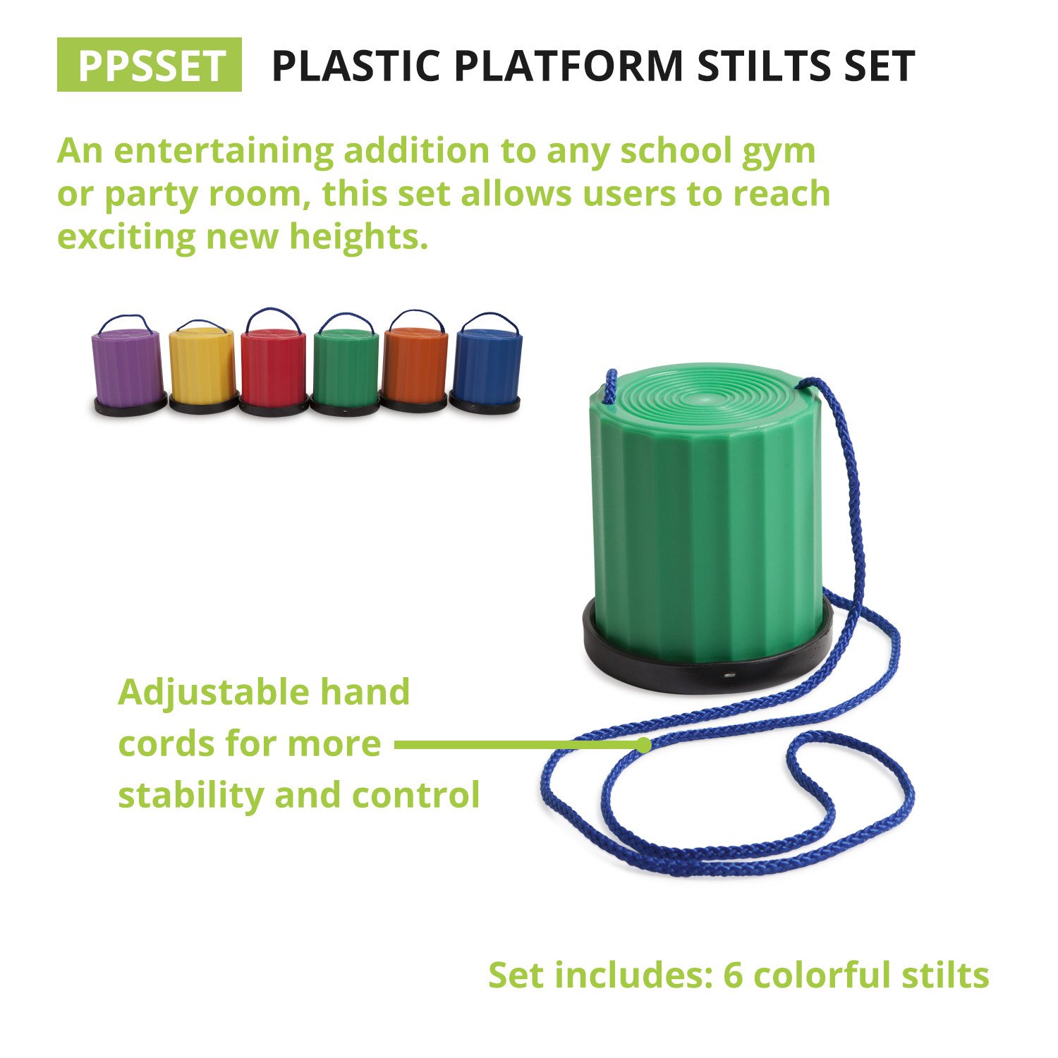 Champion Sports Platform Kid Stilts: Classic Kids Party, Birthday, and Picnic Game Set (PPSSET)