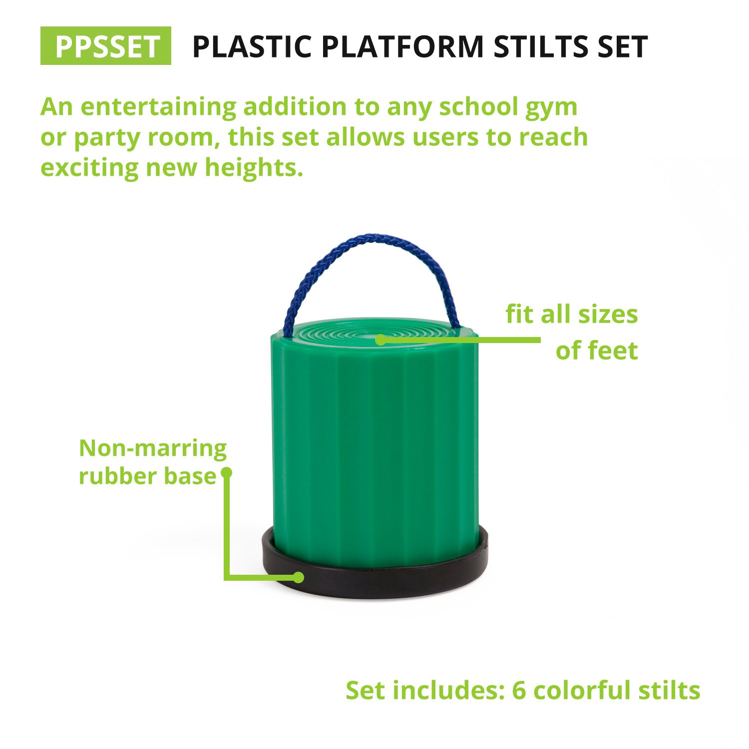 Champion Sports Platform Kid Stilts: Classic Kids Party, Birthday, and Picnic Game Set (PPSSET)