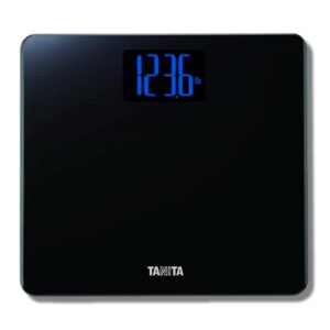 Tanita HD-366 Digital Weight Scale - 440 lbs Capacity - Japan Technology Accurate Digital Weight Scale - Step On Operation, Stylish Design with Reverse Blue Lit LCD Display & 8mm Thick Tempered Glass