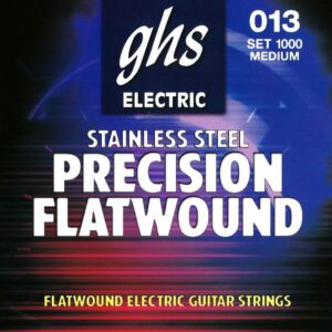 GHS Strings - Precision Flatwound Guitar Strings - (Model 1000) - Medium Gauge (013-054)