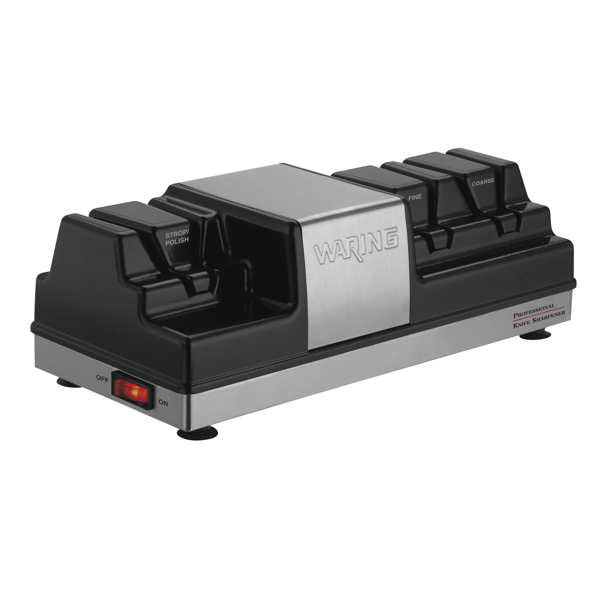 Waring Commercial WKS800 Commercial 3-Station Knife Sharpener with 2 Grinding and 1 Stropping Wheel