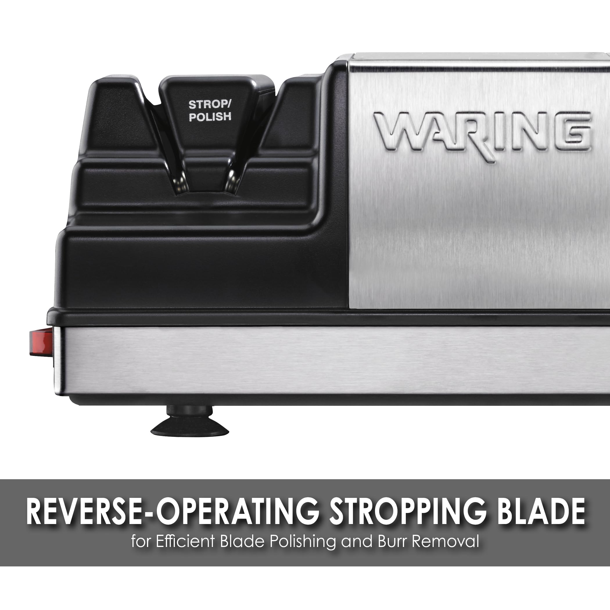 Waring Commercial WKS800 Commercial 3-Station Knife Sharpener with 2 Grinding and 1 Stropping Wheel