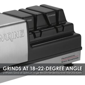 Waring Commercial WKS800 Commercial 3-Station Knife Sharpener with 2 Grinding and 1 Stropping Wheel