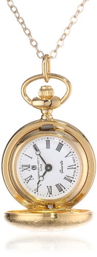 Charles-Hubert, Paris Women's 6764 Gold-Plated Quartz Pendant Watch