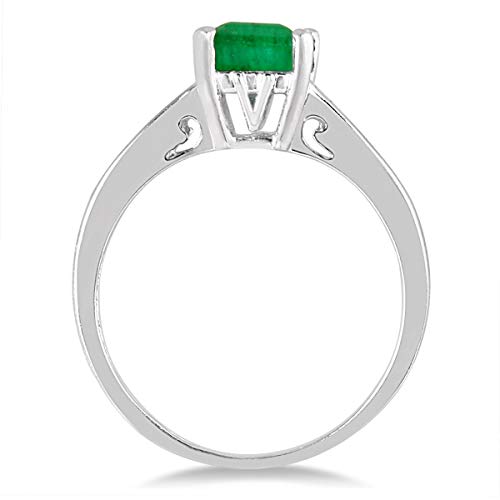 SZUL Emerald and Diamond Ring in 14k White Gold