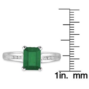 SZUL Emerald and Diamond Ring in 14k White Gold