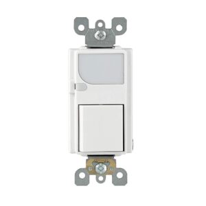 leviton 6526-w 15-amp 120v ac combination decora switch with led guide light, white