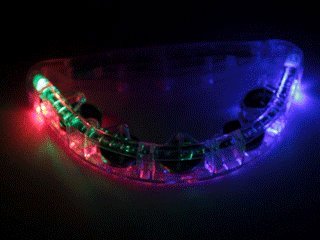 Flashing Panda LED Light-Up Flashing Tambourine, Clear, Multicolor lights, Large