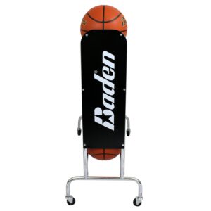 Baden Steel Basketball Rack with Wheels – 3-Tier Rolling Ball Racks for Garage with Wheel Locks, Sports Equipment Storage Basketball Holder for 12 Balls