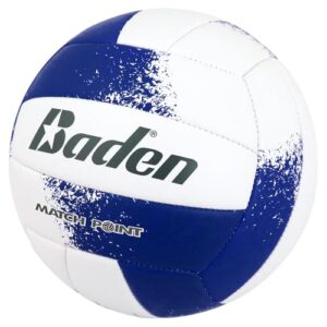 Baden | Match Point | Cushioned Synthetic Leather | Outdoor Recreation Backyard Volleyball + College Camp Ball | All Ages | Official Size 5 | Royal Blue/White