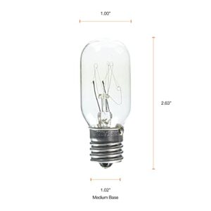 SYLVANIA 25W Appliance Tubular Incandescent T8 Bulb, 230 Lumens, Clear, 100 CRI, 2850K, Warm White - 1 Pack (18360)