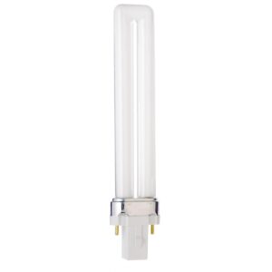 sylvania dulux 9 watt single tube compact fluorescent lamp with 2-pin base, 4100k color temperature, 82 cri - cf9ds/841/eco model number 20305-syl