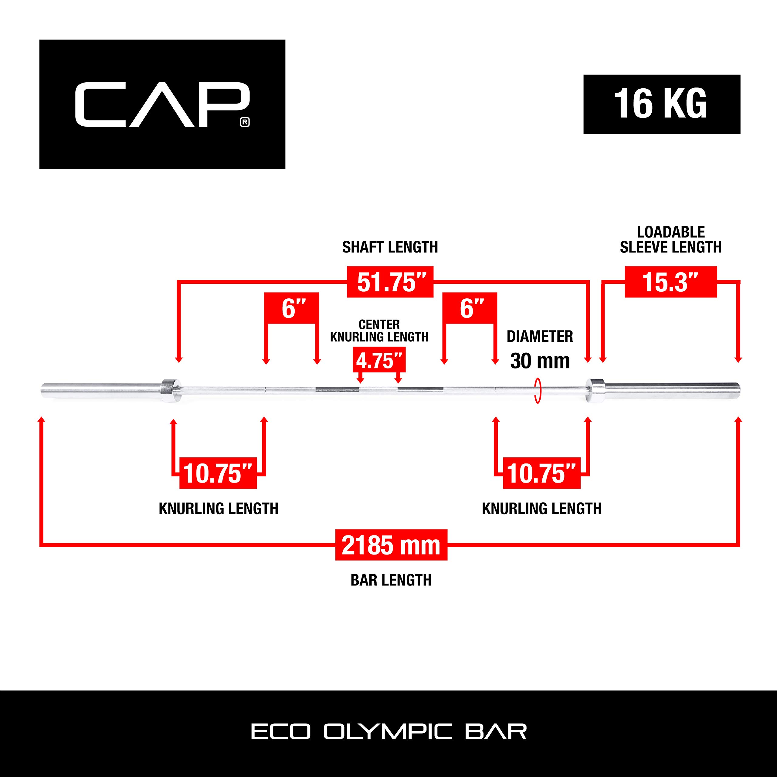 CAP Barbell Classic 7-Foot Olympic Bar, Chrome