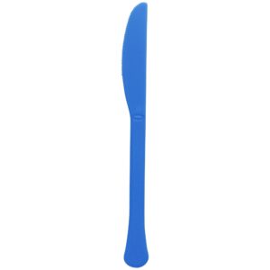 bright royal blue plastic heavy weight knives (50 count) - premium disposable plastic cutlery, perfect for home use and all kinds of occasions