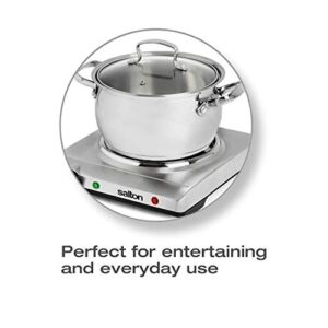 Salton Single Stainless Steel Coil Portable Electric Cooktop, 1.36 kg, Stainless