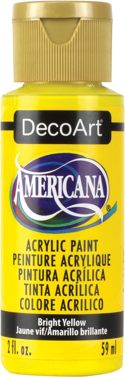 DecoArt Bright Yellow, Americana Acrylic Paint, 2 Ounces, 2oz, 2 Fl Oz