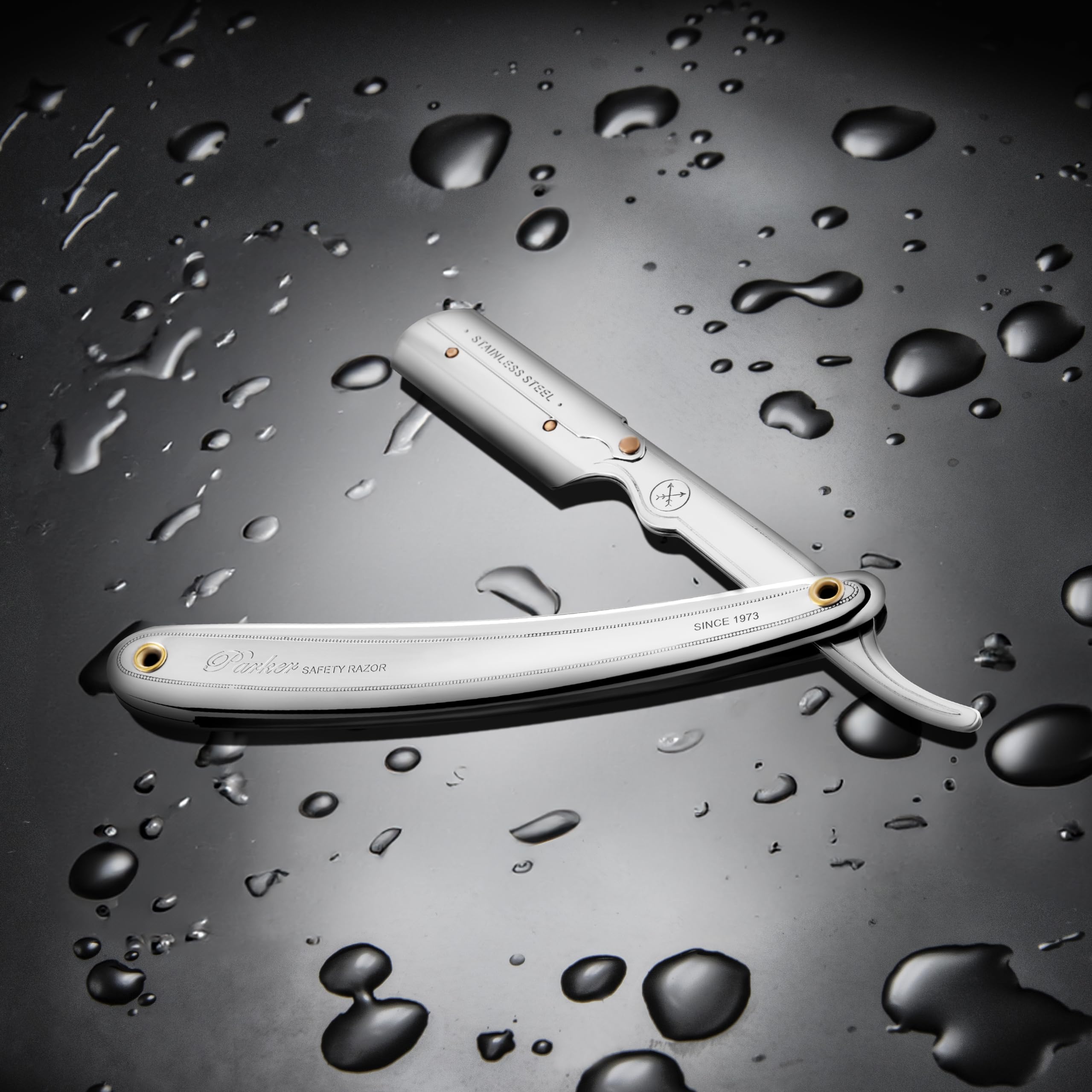 Parker Men’s SR1 Stainless Steel Straight Edge Razor With 5 Parker Platinum Blades