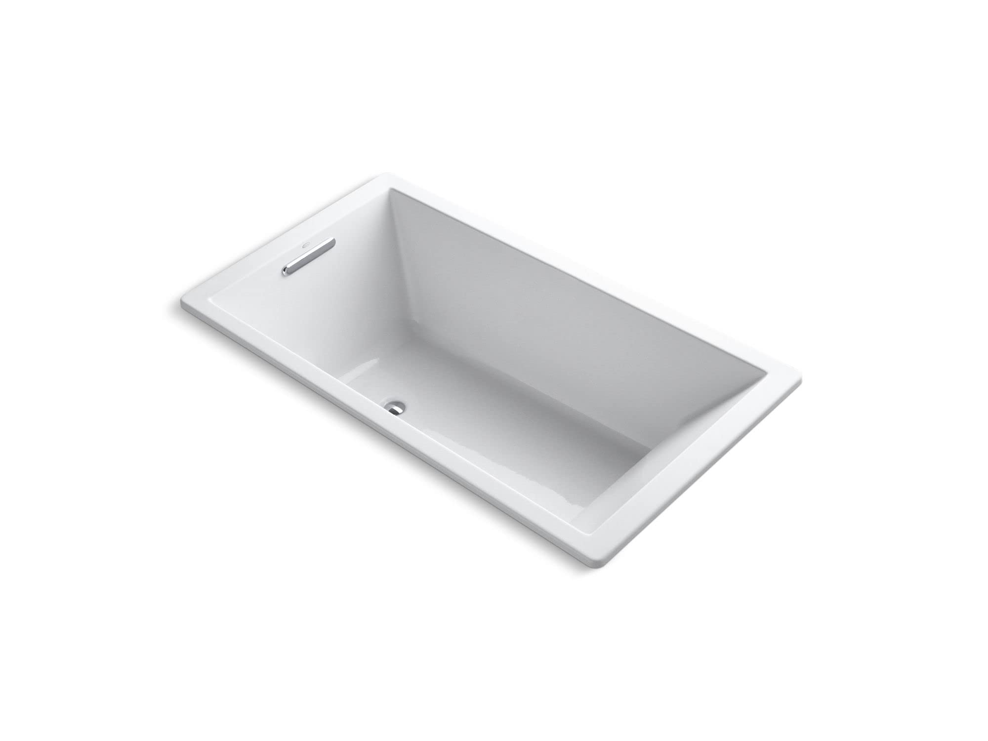 KOHLER K-1136-0 Underscore Rectangle 66-Inch x 36-Inch drop-in bath with end drain, White