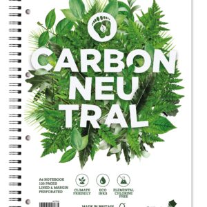 Silvine A4+ Carbon Neutral Wirebound Notebook - Lined with Margin, 120 Pages of Premium CO2 Neutral Paper. Ref R302 [Pack of 5], White