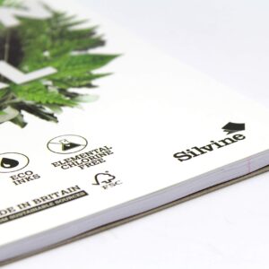 Silvine A4+ Carbon Neutral Wirebound Notebook - Lined with Margin, 120 Pages of Premium CO2 Neutral Paper. Ref R302 [Pack of 5], White